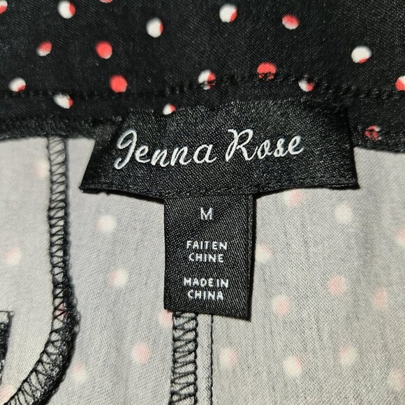 Jenna Rose Black Polka Dot High Rise Ankle Skinny Pants M Retro Stretch - Picture 10 of 11